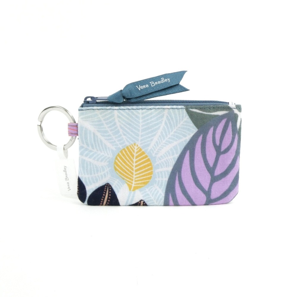 Vera Bradley Palm Floral Cotton Zip Id Case NWT